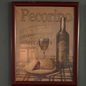 Pecorino Wine and Cheese Framed Art